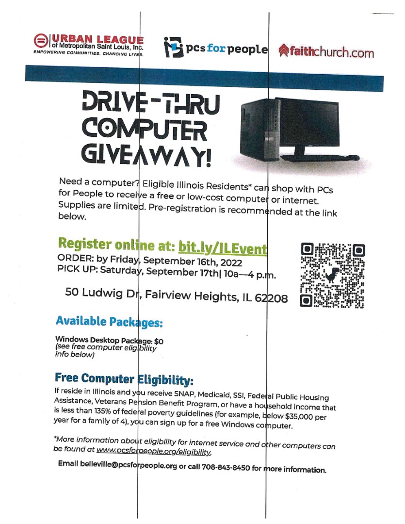 Wesclin CUSD 3 COMPUTER DRIVETHRU GIVEAWAY